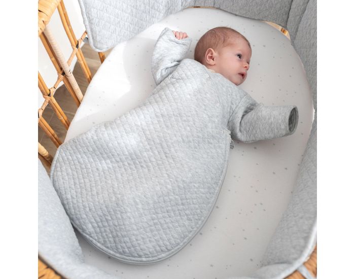 BEMINI Gigoteuse avec Moufles - Quilted Jersey - Tog 1.5 - 0 � 1 Mois  Grey mix (12)
