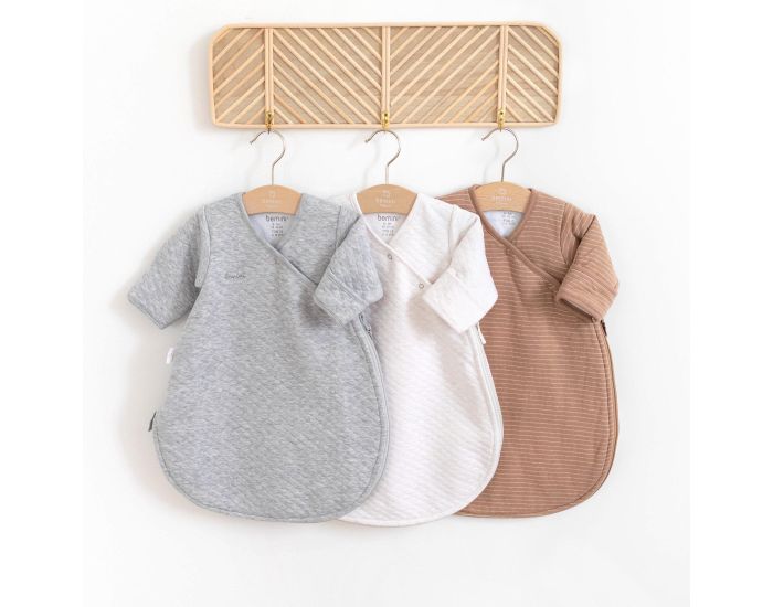 BEMINI Gigoteuse avec Moufles - Quilted Jersey - Tog 1.5 - 0 � 1 Mois  Grey mix (4)
