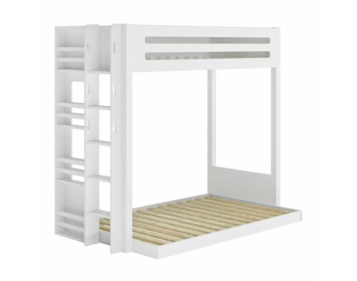 AKITEN RETAIL Pack Lit Superpos� - 3 Places - Montessori avec Matelas - Isa Bois naturel (1)