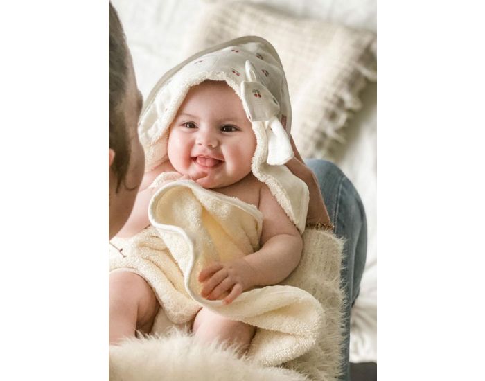 LITTLE CREVETTE Cape de Bain B�b� - Cerise  (3)