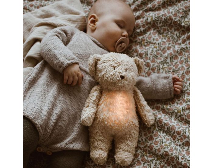 MOONIE Peluche Veilleuse Musicale - Ourson Sable (1)