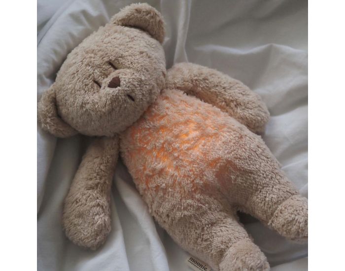 MOONIE Peluche Veilleuse Musicale - Ourson Sable (5)