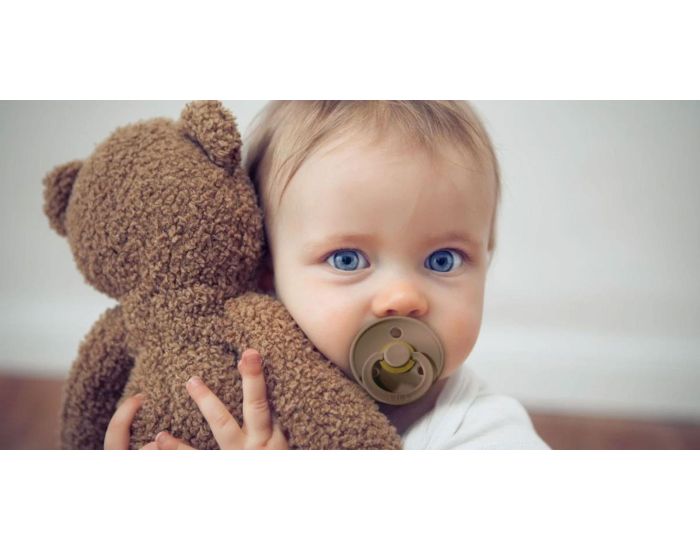 BIBS Lot de 2 Sucettes Caoutchouc - T�tines Anatomique - Naturel Colour - Sauge Kaki - Taille 2 (3)