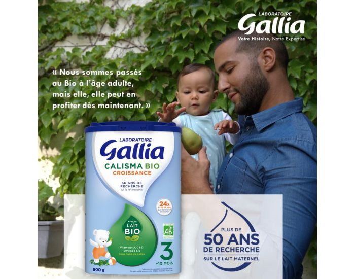 GALLIA 3 Botes de Lait en Poudre Croissance 3 Bio 3x800g - Ds 10 Mois (1)