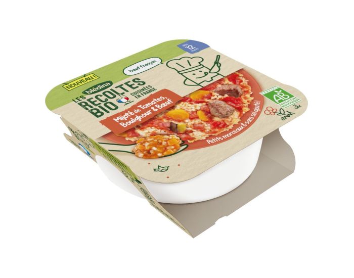 BLEDINA Les R�coltes Bio - 5 Assiettes Tomates, Boulghour & Boeuf (5 x 230 g) - D�s 12 Mois (2)