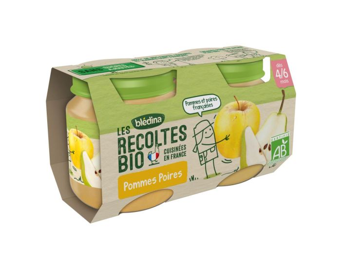 BLEDINA Les R�coltes Bio - 24 Petits Pots - Pommes, Poires 12x(2x130g) - D�s 4/6 Mois (2)