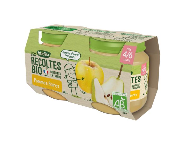 BLEDINA Les R�coltes Bio - 24 Petits Pots - Pommes, Poires 12x(2x130g) - D�s 4/6 Mois (3)