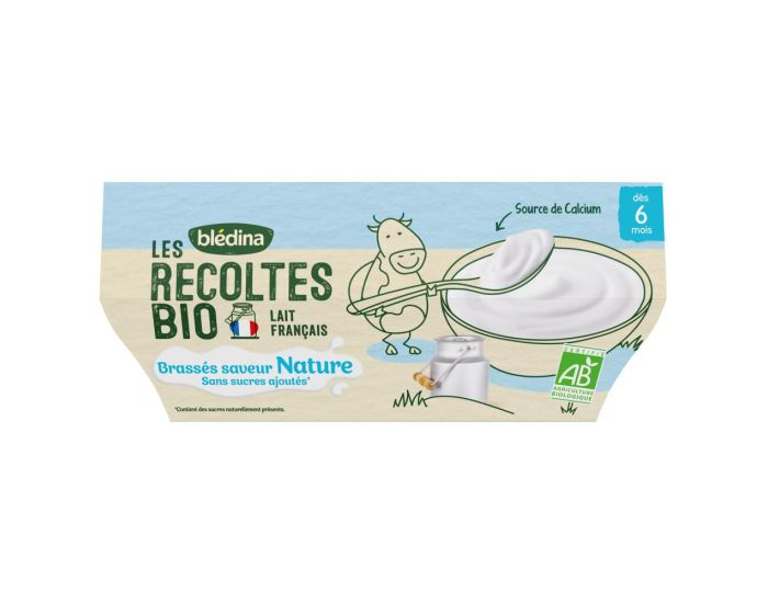 BLEDINA Les R�coltes Bio - 6x4 Brass�s Nature - Sans Sucres Ajout�s - D�s 6 Mois (1)