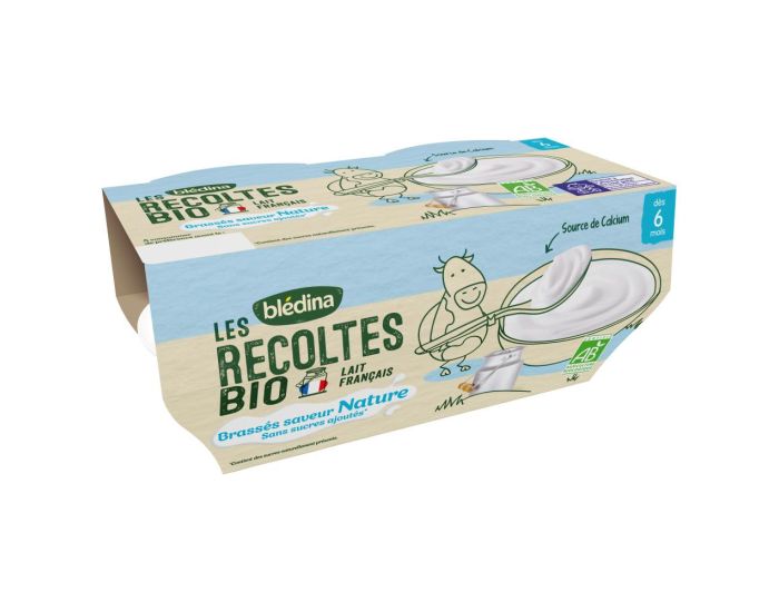 BLEDINA Les R�coltes Bio - 6x4 Brass�s Nature - Sans Sucres Ajout�s - D�s 6 Mois (2)