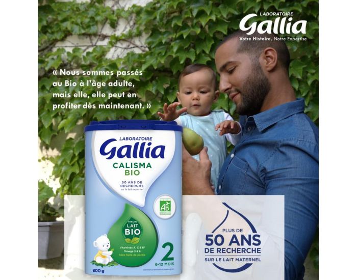 GALLIA 3 Bo�tes de Lait en Poudre - Calisma 2 Bio (3 x 800 g) - De 6 � 12 Mois (1)