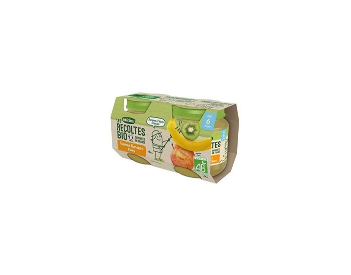 BLEDINA Les R�coltes Bio - 24 Petits Pots - Pommes, Bananes, Kiwis 12 x( 2 x 130 g) - D�s 6 Mois (3)