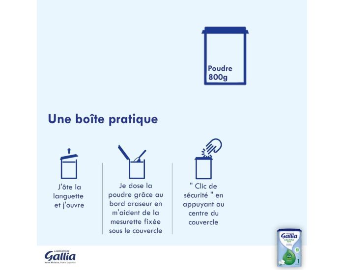 GALLIA 3 Bo�tes de Lait en Poudre - Calisma 1 Bio (3 x 800 g) - De 0 � 6 Mois (3)