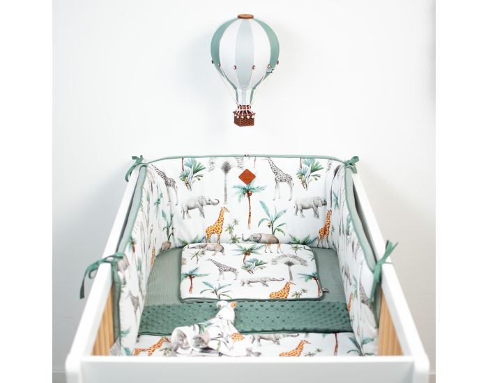 SEVIRA KIDS Tour de Lit Universel en Gaze de Coton - Safari (3)