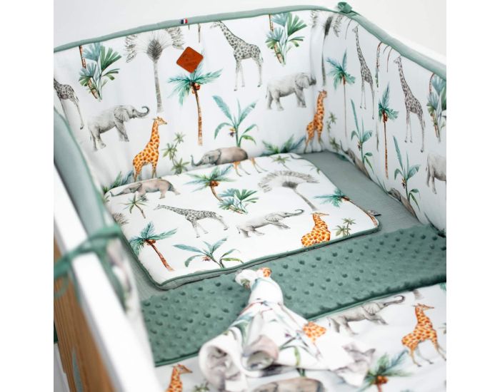 SEVIRA KIDS Tour de Lit Universel en Gaze de Coton - Safari (1)