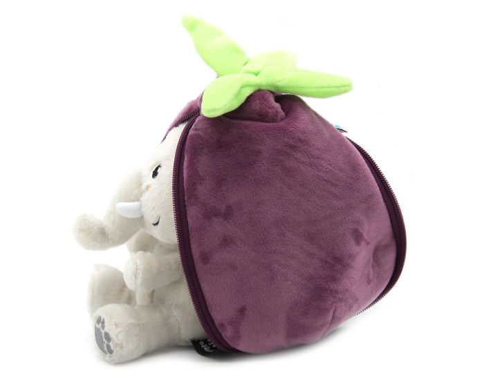 LES D�GLINGOS Peluche Flipetz - El�phant Aubergine - D�s 12 mois (2)