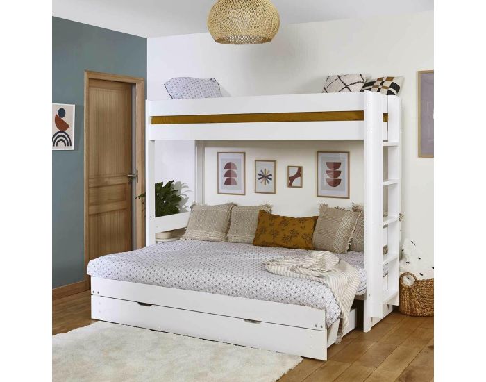 AKITEN RETAIL Pack Lit Superpos� Gigogne avec Tiroir - Ravi - 80x120 cm (2)