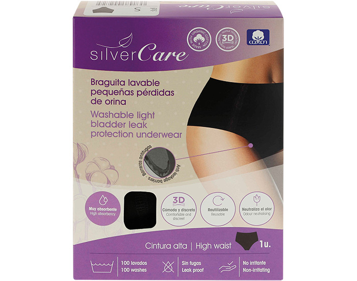 SILVERCARE Culotte Lavable pour Fuites Urinaires Taille Haute Taille L (2)