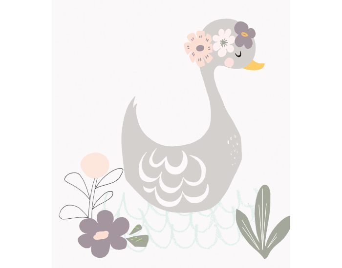 LILIPINSO Affiche Seule - Faon et Fleurs - My Lovely Swan (2)