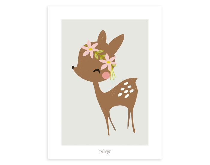 LILIPINSO Affiche Seule - Faon et Fleurs - My Lovely Swan (1)