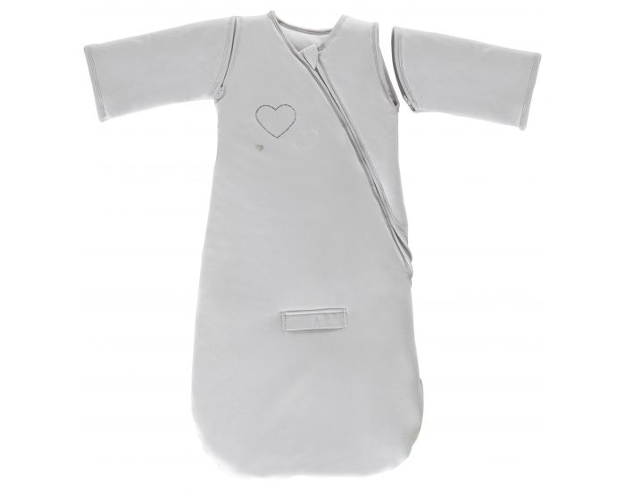 P'TIT BASILE Gigoteuse Hiver 105 cm - 2-3 ans - Coeurs 3 en 1 gris perle (1)