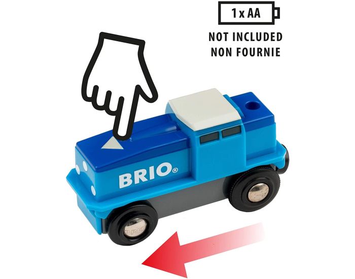 BRIO Locomotive de Fret  Pile - Bleu - Ds 3 ans (2)