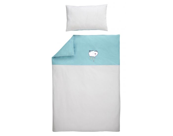 P'TIT BASILE Housse de couette 100x140 cm + Taie d'Oreiller - Dans les nuages (1)
