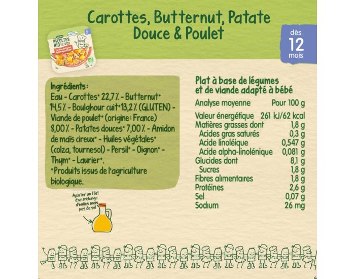 BLEDINA Les Rcoltes Bio - x8 Midi/Soir - Ds 12 mois (2)