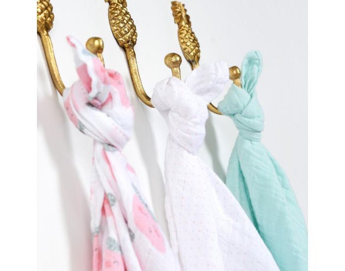 LITTLE CREVETTE Lot de 3 Langes B�b� - Pomme d'Amour (2)