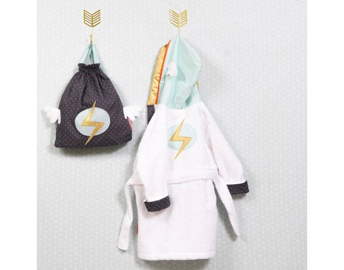 LITTLE CREVETTE Peignoir Enfant - Super-h�ros (1)