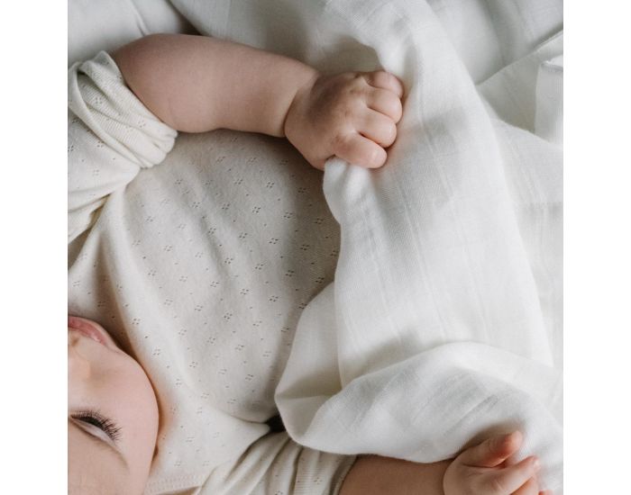 LITTLE CREVETTE Couverture B�b� en Double-Gaze - Unie  (1)