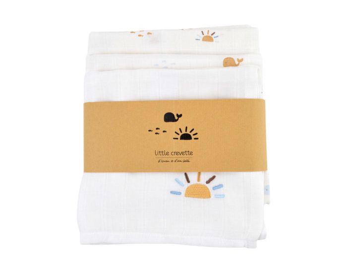 LITTLE CREVETTE Lot de 3 Langes B�b� - Malo (2)