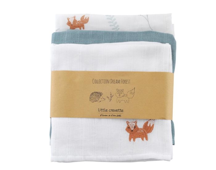 LITTLE CREVETTE Lot de 3 Langes B�b� - Dream Forest (1)