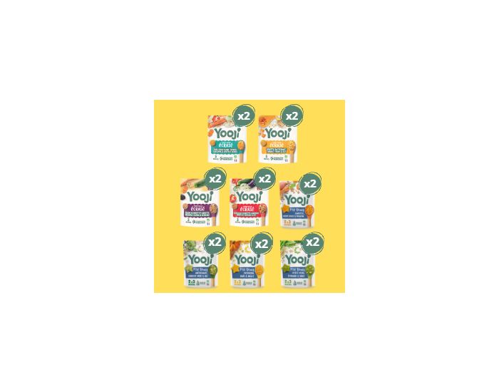 YOOJI Pack Sp�cial Pur�es Ecras�es Bio - Midi et Soir - 40 Repas - D�s 8 mois (1)