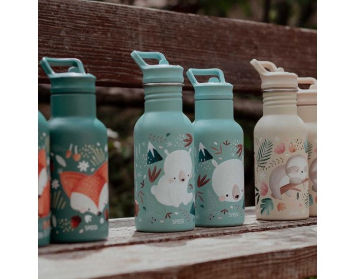 SASSI JUNIOR Gourde pour Enfant en Inox Isotherme - Animaux - 350ml  (5)