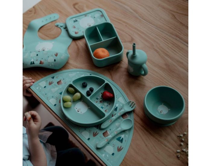 SASSI JUNIOR Set Fourchette et Cuill�re en Silicone - Animaux (2)