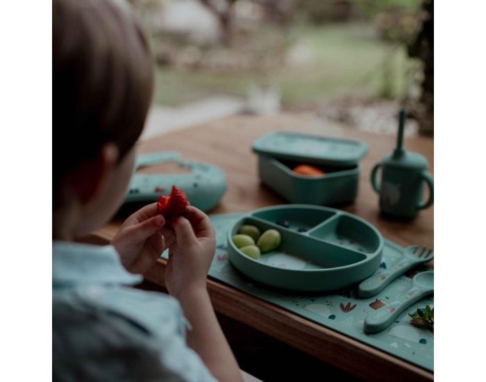 SASSI JUNIOR Set Fourchette et Cuill�re en Silicone - Animaux (5)