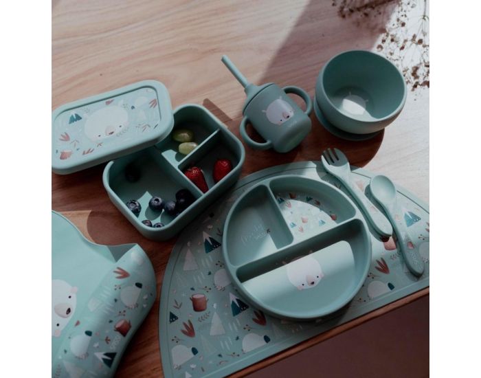 SASSI JUNIOR Set Fourchette et Cuill�re en Silicone - Animaux (6)