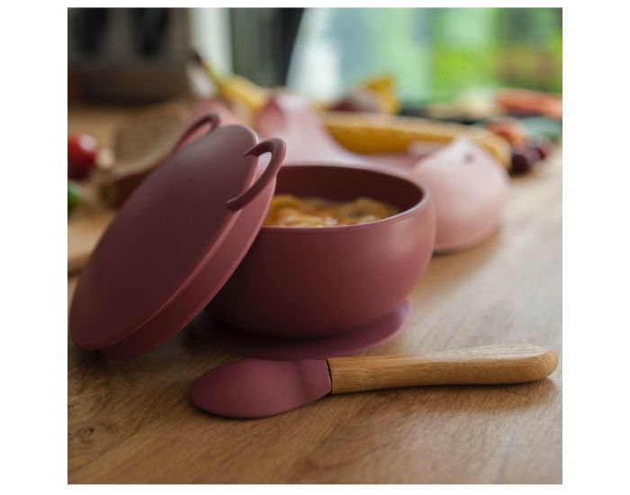 MINIKOIOI Bol B�b� avec Ventouse et Couvercle en Silicone (1)