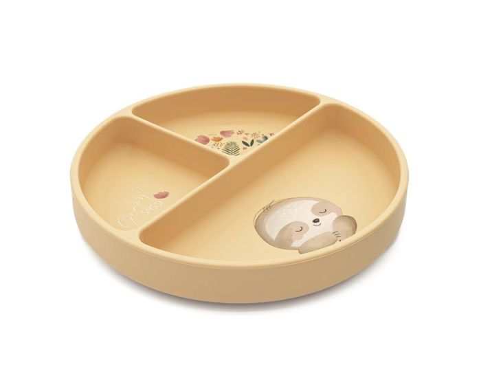 SASSI JUNIOR Assiette Compartiment�e en Silicone avec Ventouse - Animaux (1)
