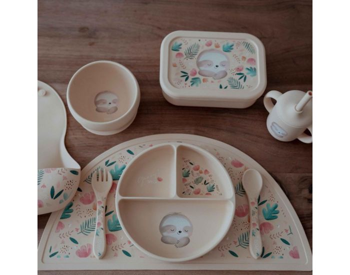 SASSI JUNIOR Assiette Compartiment�e en Silicone avec Ventouse - Animaux (2)