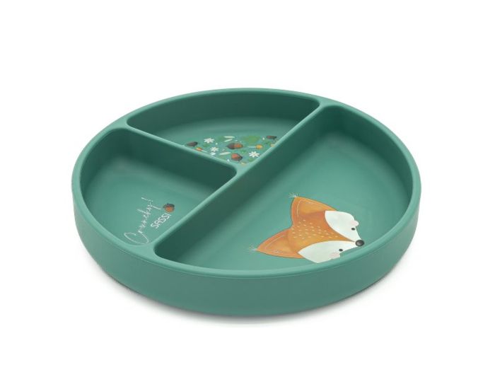 SASSI JUNIOR Assiette Compartiment�e en Silicone avec Ventouse - Animaux (8)
