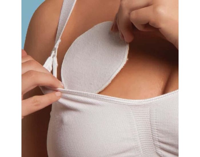 CARRIWELL Lot de 6 coussinets d'allaitement lavables en coton CARRIWELL Blanc (5)