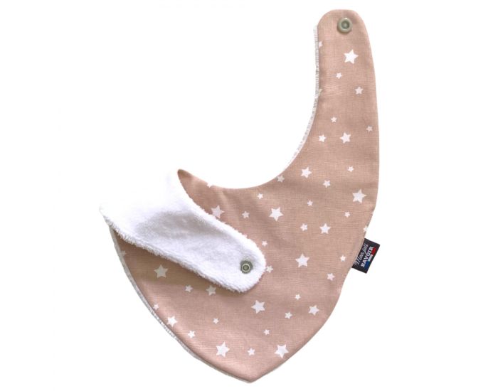 MON JOLI BAVOIR Bavoir Bandana - Etoiles - Rose P�le (2)