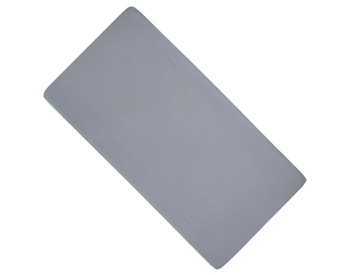 SEVIRA KIDS Drap Housse en Gaze de Coton - � Carreaux - Gris (2)