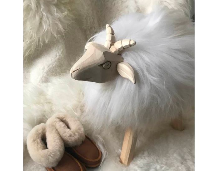 MAISON THURET Tabouret Mouton D�coratif - Blanc (7)