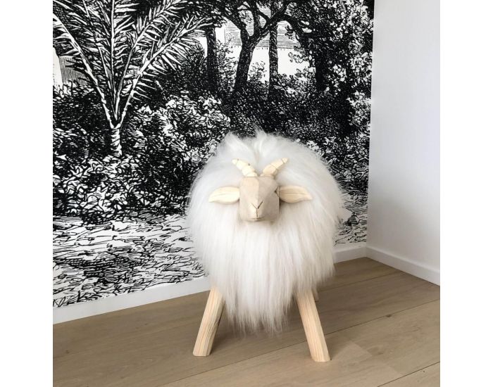 MAISON THURET Tabouret Mouton D�coratif - Blanc (9)
