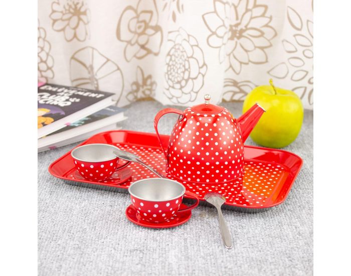 ULYSSE Dinette en M�tal Rouge � Pois - D�s 3 ans (1)