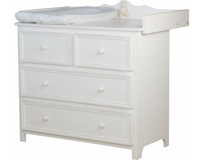 LA CABANE DE CALYS Commode 3 tiroirs + Plan  langer - Provence Lasur Blanc (2)