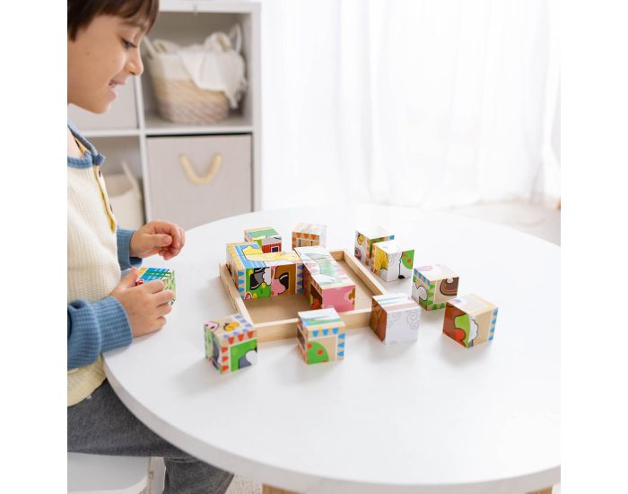 MELISSA & DOUG Cubes en Bois - Animaux de la Ferme - D�s 3 ans  (1)