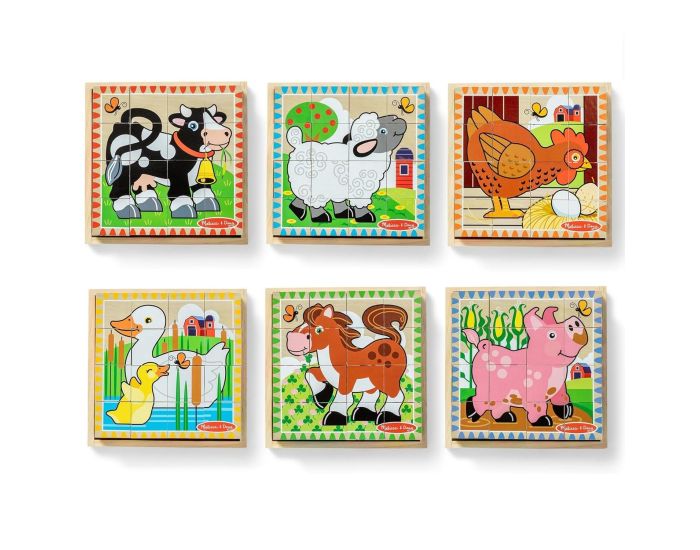 MELISSA & DOUG Cubes en Bois - Animaux de la Ferme - D�s 3 ans  (2)